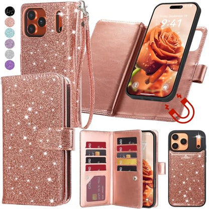 Varikke for iPhone 17 Pro - Case Wallet Magnetic Detachable, Rose Gold - color: (Standard) Rose Gold, size: iPhone 17 Pro 6.3"