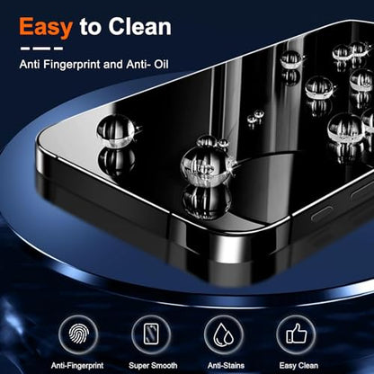 2 Pack for iPhone 15 Privacy Screen Protector,Anti Spy Tempered Glass, Anti-Scratch,Case Friendly 【Easy install】