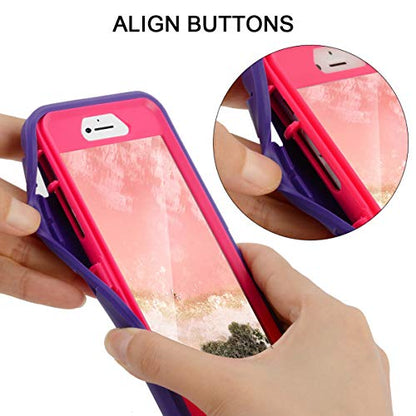 MAXCURY Heavy Duty Shockproof Series Case for iPhone 6 iPhone 6S Case (4.7")-V2 with Built-in Screen Protector Compatible with All US Carriers - Purple/Peach - color: Purple/Peach
