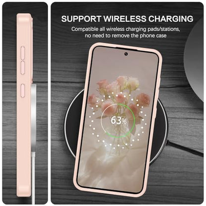 BENTOBEN Magnetic for Samsung Galaxy S24 Plus Case [Compatible with Magsafe] Translucent Matte Slim Thin Shockproof Anti-Yellow Women Men Protective Phone Cover for Samsung Galaxy S24 Plus 6.7",Pink - color: Pink