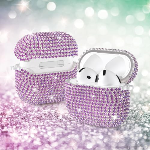VISOOM Airpods 5 4 Cases iPods 4/5 Cover for Women,Unique Jewelry Design - color: J-Purpl, size: Airpods 4/5(2024/2026)