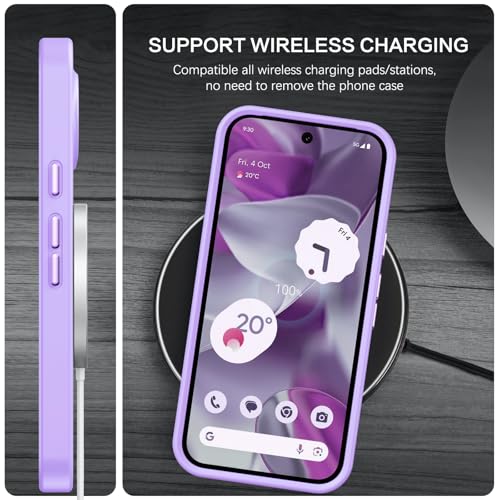 BENTOBEN for Google Pixel 9 Case [Compatible with Magsafe] Translucent Matte Magnetic Pixel 9 Case Slim Fit Shockproof Women Men Girls Boys Protective Phone Cases for Google Pixel 9 6.3", Light Purple - color: Light Purple
