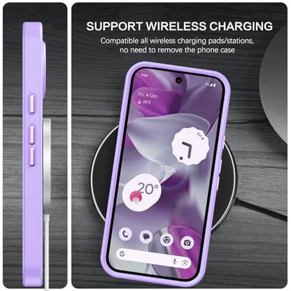 BENTOBEN for Google Pixel 9 Case [Compatible with Magsafe] Translucent Matte Magnetic Pixel 9 Case Slim Fit Shockproof Women Men Girls Boys Protective Phone Cases for Google Pixel 9 6.3", Light Purple - color: Light Purple