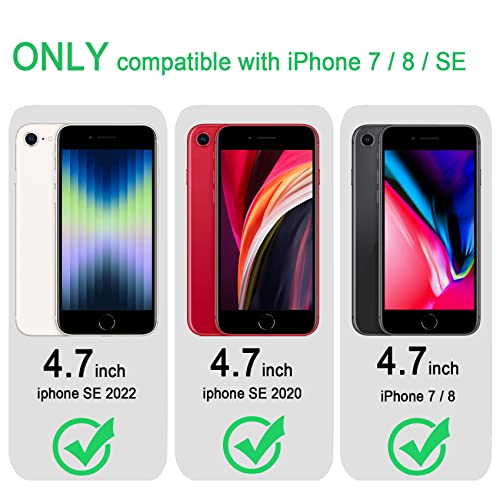 JJGoo Compatible with iPhone SE Case 2022/2020, Compatible with iPhone 7 8 Case Clear Soft Transparent Shockproof Protective Slim Thin Bumper Phone Cover, Green - color: Green