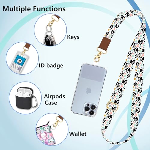 Phone Lanyard Wrist Strap Crossbody Adjustable, Cell Phone Lanyard for Around The Neck Shoulder Wristlet Strap - color: Dog Paw