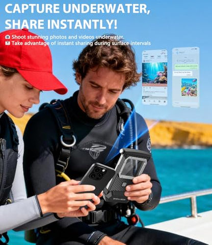 Underwater Phone Case for Snorkeling - Waterproof Touchscreen Diving Housing, Universal Underwater Phone Case for iPhone 16/15/14/13 Pro Max Samsung Galaxy S26/S25/S24 Ultra Up to 6.9'' (Black) - color: Black