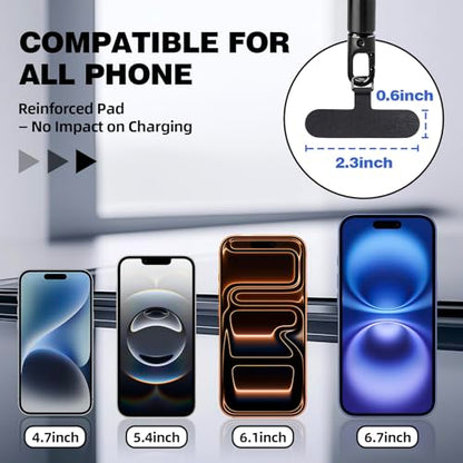 Phone Wrist Strap Hand Lanyard with LifetimeWarranty, Universal Adjustable Nylon Cell Phone String Holder Compatible with apple iPhone & Samsung,Anti-Drop Safety for Key Wallet Camera - color: 2pack (Short-black)