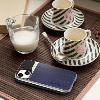 VENA vCommute Personalized iPhone 15 Wallet Case | Custom Engraved, Customized Name, Premium Leather Card Holder, Drop Protection, Hidden Card Slot, Multi-Angle Kickstand - color: Text Custom, size: iPhone 15
