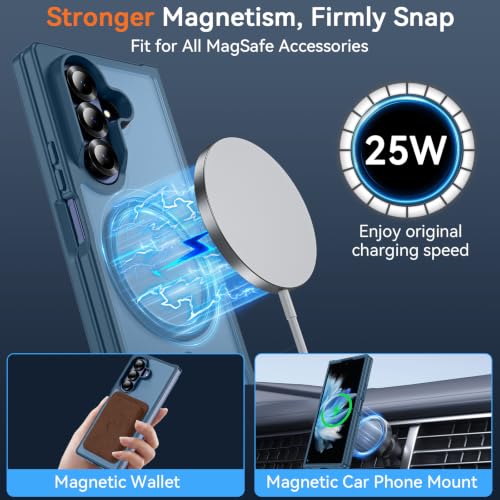 Hensinple for Samsung Galaxy Z Fold 8 Ultra Case,Z Fold8 Ultra| Z Fold 7 Case [Compatible with MagSafe] Translucent Matte Military Grade Protection Shockproof Rugged Magnetic Phone Cover(Blue) - color: Z Fold 8 Ultra-Blue, size: Galaxy Z Fold 8 Ultra| Z F