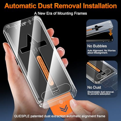 2 Pack for iPhone 15 Privacy Tempered Glass Screen Protector 6.1 Inch, 9H Hardness, Scratch Resistant with Updated Easy Installation Tool
