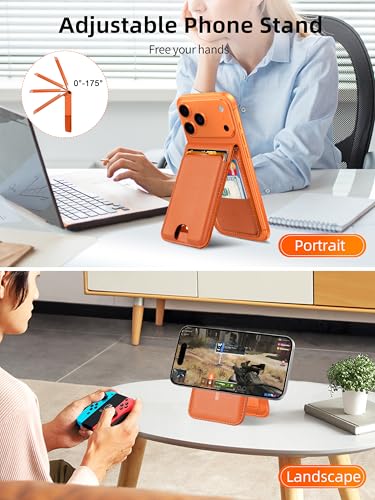for MagSafe Wallet Stand with Money Pouch, 6-Cards Holder, RFID Blocking