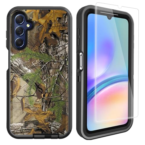 Compatible for Samsung Galaxy A15 5G Case with Screen Protector for Men Boy Camo Design [Military Grade Protection] Heavy Duty Shockproof Case 6.5inch, Camouflage - color: Camouflage