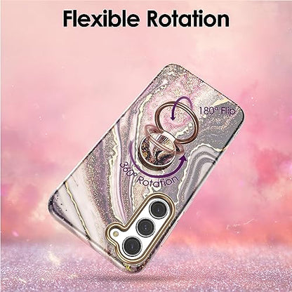 Phone Ring Grip Holder, 360° Rotation Cell Phone Grip Stand, Finger Ring Stand, Metal Finger Ring Grip Kickstand Compatible with iPhone 17 Pro Max 16 15 14 13 12 Magsafe Accessories, Black - color: Distant Black