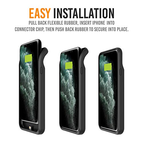 Alpatronix Battery Case for iPhone 12 Mini and iPhone13 Mini (5.4 inch), Slim Portable Protective Extended Charger Cover with Wireless Charging, Lightning Input, CarPlay - Matte Black - size: iPhone 12 mini & iPhone 13 mini (5.4 inch)