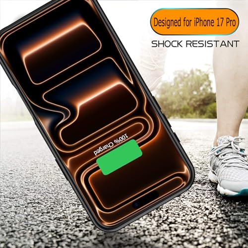 Battery Case for iPhone 17 Pro, Full Encircle 10000mAh High Capacity Rechargeable Portable Charger Case Extended Battery Pack for iPhone 17 Pro(6.3 inch) Wireless Charging Cover with Carplay-Black - size: iPhone 17 Pro (6.3 inch)