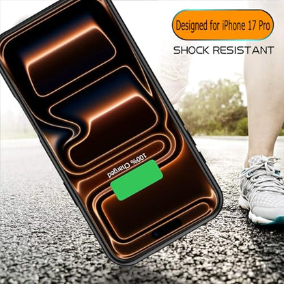 Battery Case for iPhone 17 Pro, Full Encircle 10000mAh High Capacity Rechargeable Portable Charger Case Extended Battery Pack for iPhone 17 Pro(6.3 inch) Wireless Charging Cover with Carplay-Black - size: iPhone 17 Pro (6.3 inch)