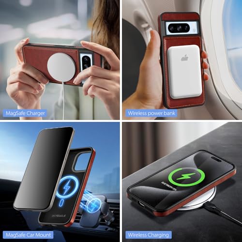 SkyEagle for MagSafe Google Pixel 8 Pro Wallet Case,Brown - color: Brown, size: Google Pixel 8 Pro 6.7"