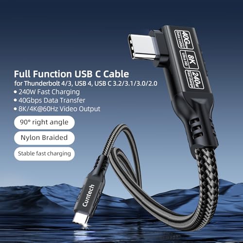 USB C Cable 3.3ft 2-Pack, USB C 90 Degree Right Angle Cable - color: Black, size: 3.3FT+3.3FT, style: Right Angle