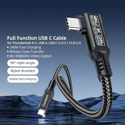 USB C Cable 3.3ft 2-Pack, USB C 90 Degree Right Angle Cable - color: Black, size: 3.3FT+3.3FT, style: Right Angle