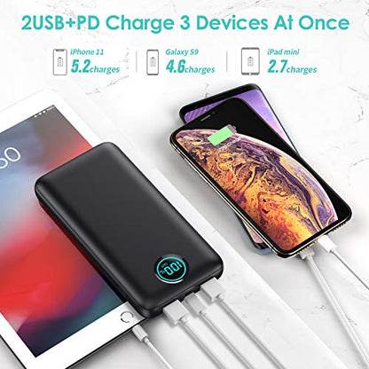 Portable Charger 30,800mAh PowerBank with 3 Output, 25W PD Fast Charging +QC 4.0 Quick Phone Charging Power Bank,Travel Essential Phone Charger Battery Pack for iPhone 17/16/15 Android Galaxy etc - color: Black