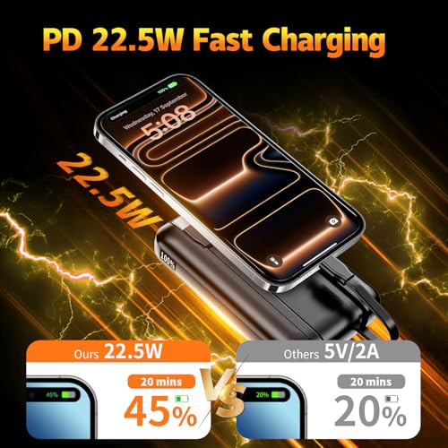 2 Pack 10000mAh 22.5W Fast Charging Power Bank, White & Black - color: Black&White