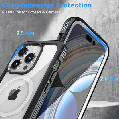Magnetic Privacy Screen Case for iPhone 15 Plus with Full Body Protection - color: Black, size: iPhone 15 Plus