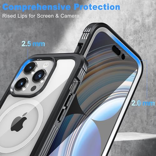 Magnetic Privacy Screen Case for iPhone 15 Pro with Full Body Protection - color: Blue, size: iPhone 15 Pro