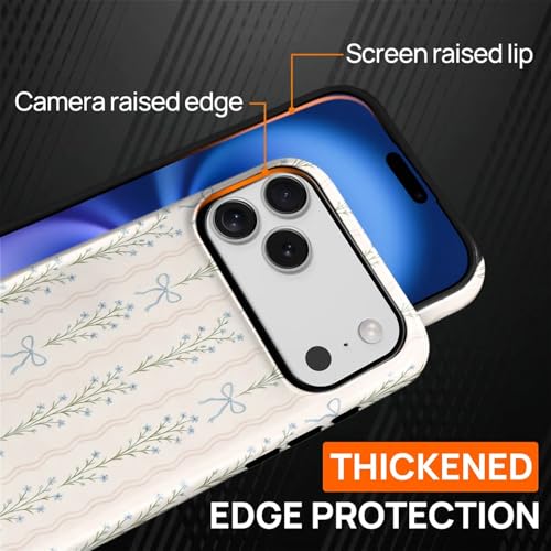 Magnetic for iPhone 17 Pro Max Case,[Compatible with Magsafe] Dual Layer Protective Heavy Duty Shockproof Rugged Drop Protection Bumper Hybrid Case - Blue Bow Stripes - color: Blue Bow Stripes, size: iPhone 17 Pro Max
