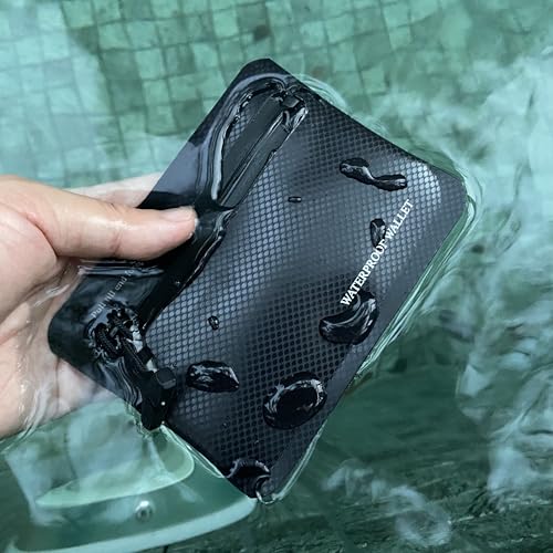 Heavy Duty Airtight Wallet Submersible Waterproof Wallet Protection for Keys, Cards - color: Black with diamond grid, size: 5.2" X 4" / 13.5CM X 10 CM