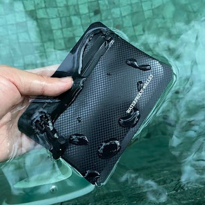 Heavy Duty Airtight Wallet Submersible Waterproof Wallet Protection for Keys, Cards - color: Black with diamond grid, size: 5.2" X 4" / 13.5CM X 10 CM