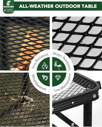 2 Ft Folding Camping Table, Adjustable Height 10.6-22 in, Small Grill Table - color: Black, size: 2FT-Small