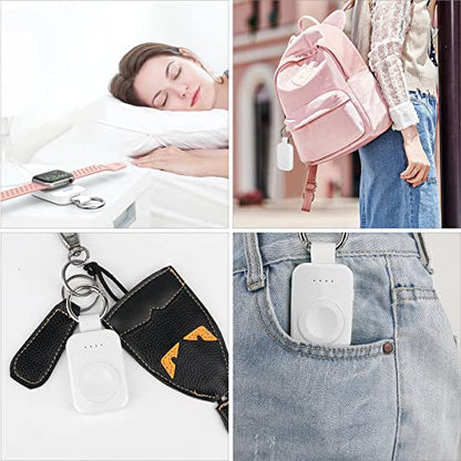 Portable Wireless Charger for Apple Watch Travel Magnetic iWatch Power Bank - color: White