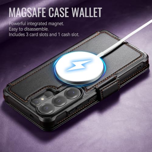 for Galaxy S25 Ultra Slim Wallet Case Wireless Charging, Black - color: Black, size: Samsung Galaxy S25 Ultra