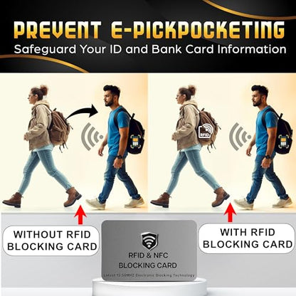 SaiTech IT 5 Pack RFID Blocking Card for Credit Debit ID Card, Grey | Slim Anti-Theft Contactless NFC RFID Blocker Protector, Easily Fit into Wallet and Purse, for Men & Women - color: Grey