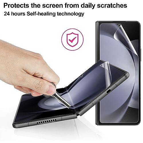 [2 Pack Hydrogel Flexible Screen Protector for Samsung Galaxy Z Fold6 /Fold 6, Upgraded Non-breakable HD Clarity Soft TPU Protective Film [Anti-Scratch] [Bubble Free] (Not Glass) - color: Samsung Galaxy Z Fold6 /Fold 6
