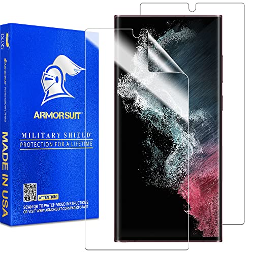 ArmorSuit [2 Pack] MilitaryShield Screen Protector Designed for Samsung Galaxy S22 Ultra 6.8" Case Friendly (2022 Release) Anti-Bubble HD Clear Film - Made in USA - size: 6.8-INCH