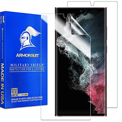 ArmorSuit [2 Pack] MilitaryShield Screen Protector Designed for Samsung Galaxy S22 Ultra 6.8" Case Friendly (2022 Release) Anti-Bubble HD Clear Film - Made in USA - size: 6.8-INCH