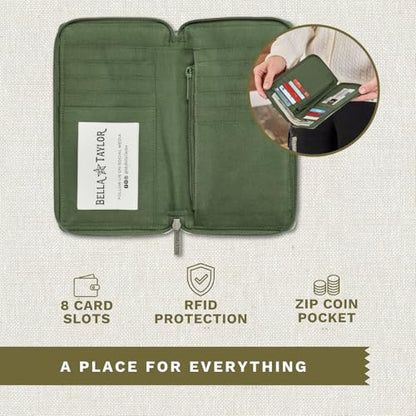 Bella Taylor Cell Phone Wristlet, Quilted Phone Wallet for Women | Lightweight, RFID blocking, phone pocket, built-in wallet, card organizer, coin pocket, secure zipper, quality construction - color: Heirloom Rose