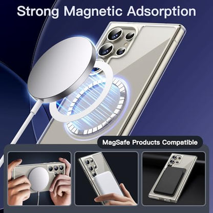 JETech Magnetic Case for Galaxy S24 Ultra, Compatible with MagSafe, Clear | Shockproof Protective Phone Cover, Scratch Resistant Clear Back - color: Clear, size: Galaxy S24 Ultra