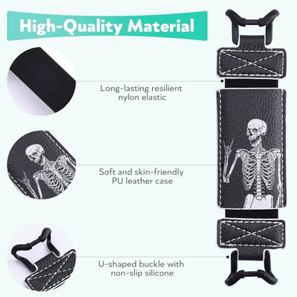 Secure Hand Strap for Kindle and Tablet - High Elasticity Finger Grip Holder Accessories for 6-8 Inches E-Book Tablet. - color: Human Skeleton