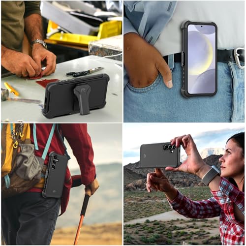 M MYBAT PRO for Samsung Galaxy S24 Plus Case with Belt Clip Holster - color: Black, size: Samsung Galaxy S24 Plus