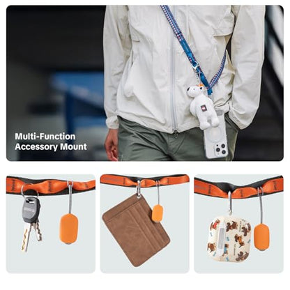 PGYTECH LinkGo Phone Strap, Quick Release Crossbody Lanyard & Lens Cloth - color: Dual Mount-misty Grey