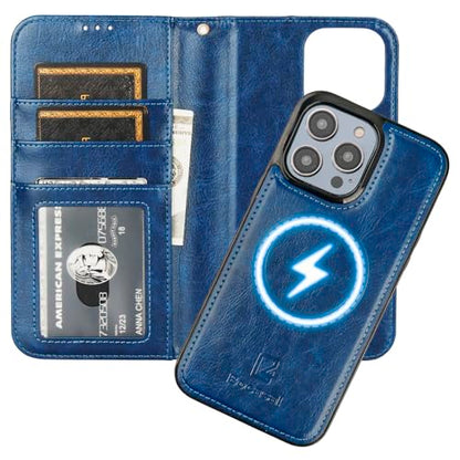 Bocasal for MagSafe Wallet Case Card Holder for iPhone 14 Pro Max Blue - color: Blue for MagSafe