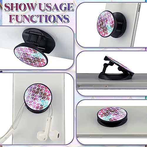 Honoson 9 Pcs Cell Phone Grip Holder Collapsible Holder, Mermaid 3 - color: Mermaid Style