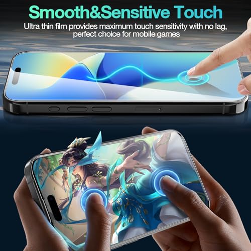 3 Pack for iPhone 16 Pro Screen Protector Film (NOT Glass), Ultra-Thin Flexible Hydrogel Film Screen Protector for iPhone 16 Plus with [Easy Installation Tray], Non-breakable - size: iPhone 16 Pro