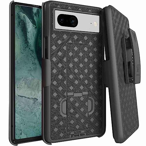 Designed for Google Pixel 7a Case with Belt Clip Holster | Rugged Holster & Protective Phone Case Combo with Anti-Slip Texture - Black - size: Pixel 7a