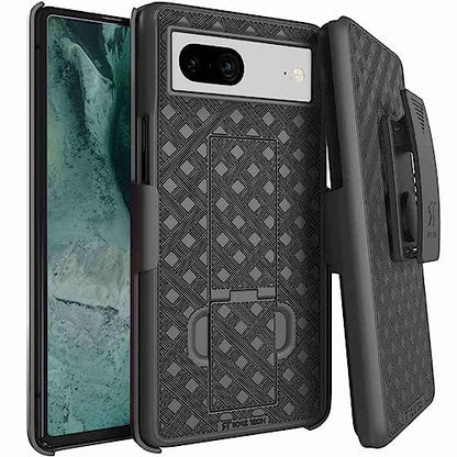 Designed for Google Pixel 7a Case with Belt Clip Holster | Rugged Holster & Protective Phone Case Combo with Anti-Slip Texture - Black - size: Pixel 7a