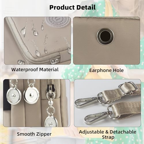 JANKS Small Crossbody Bags for Women Mini Cell Phone Purses Handbag Shoulder Bag - color: 010 Beige