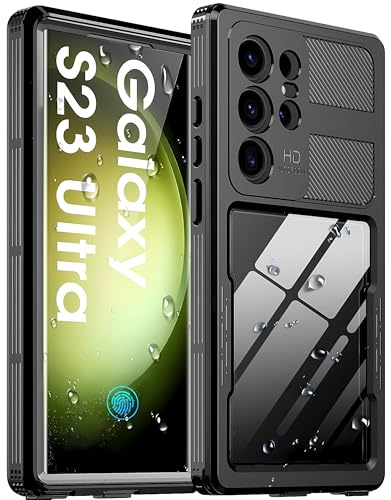 for Samsung Galaxy S23 Ultra Waterproof Case, with Built-in Screen Protector Dustproof Shockproof Full Body Underwater Protective Phone Case Cover for Samsung Galaxy S23 Ultra 5G 6.8"-Black - color: Black, size: Galaxy S23 Ultra 5G