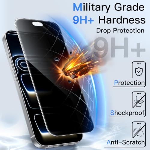 JETech Privacy Screen Protector for iPhone New Pro Max, 2-Pack - size: iPhone NEW Pro Max